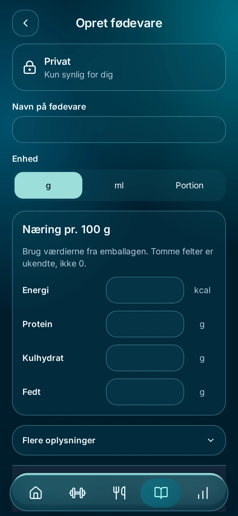 Opret fødevare