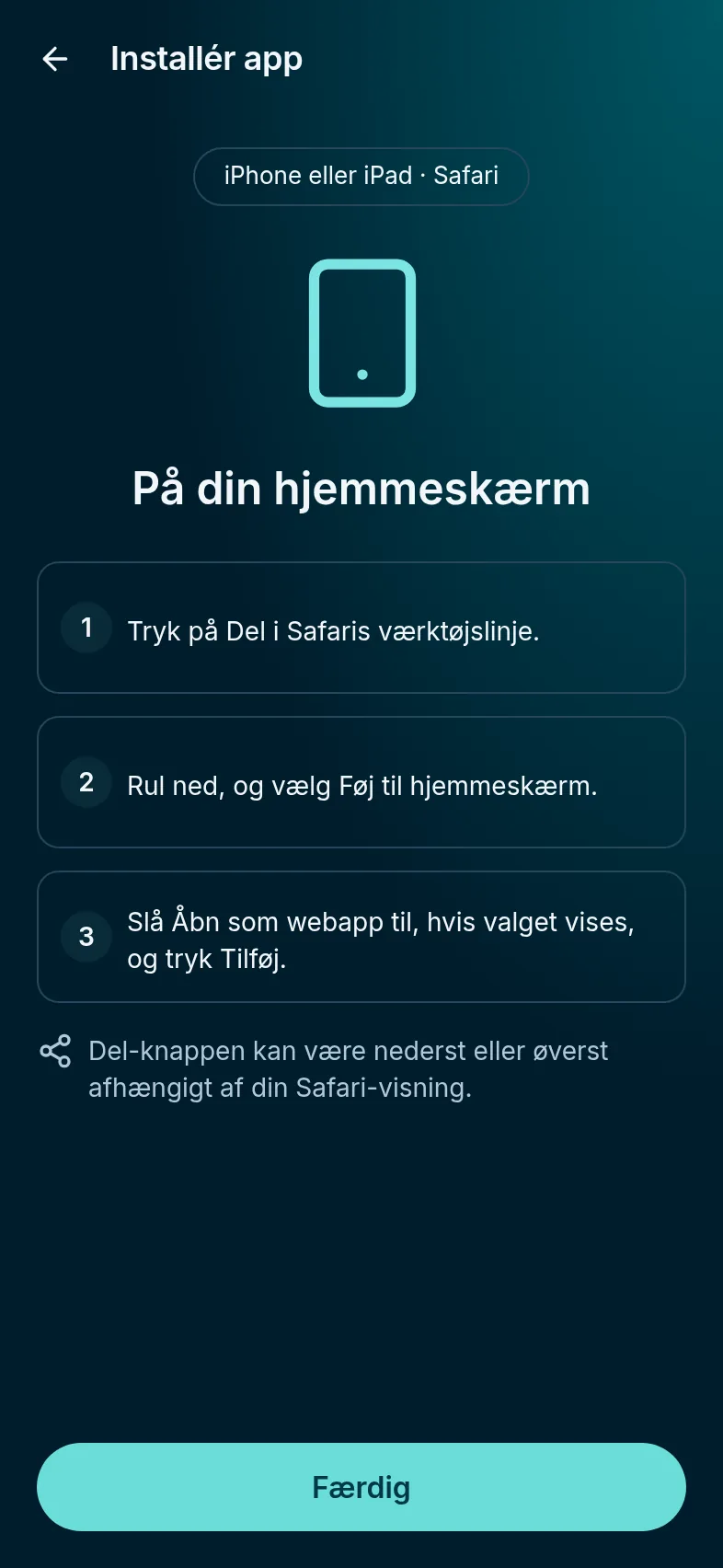 Installér app på iPhone