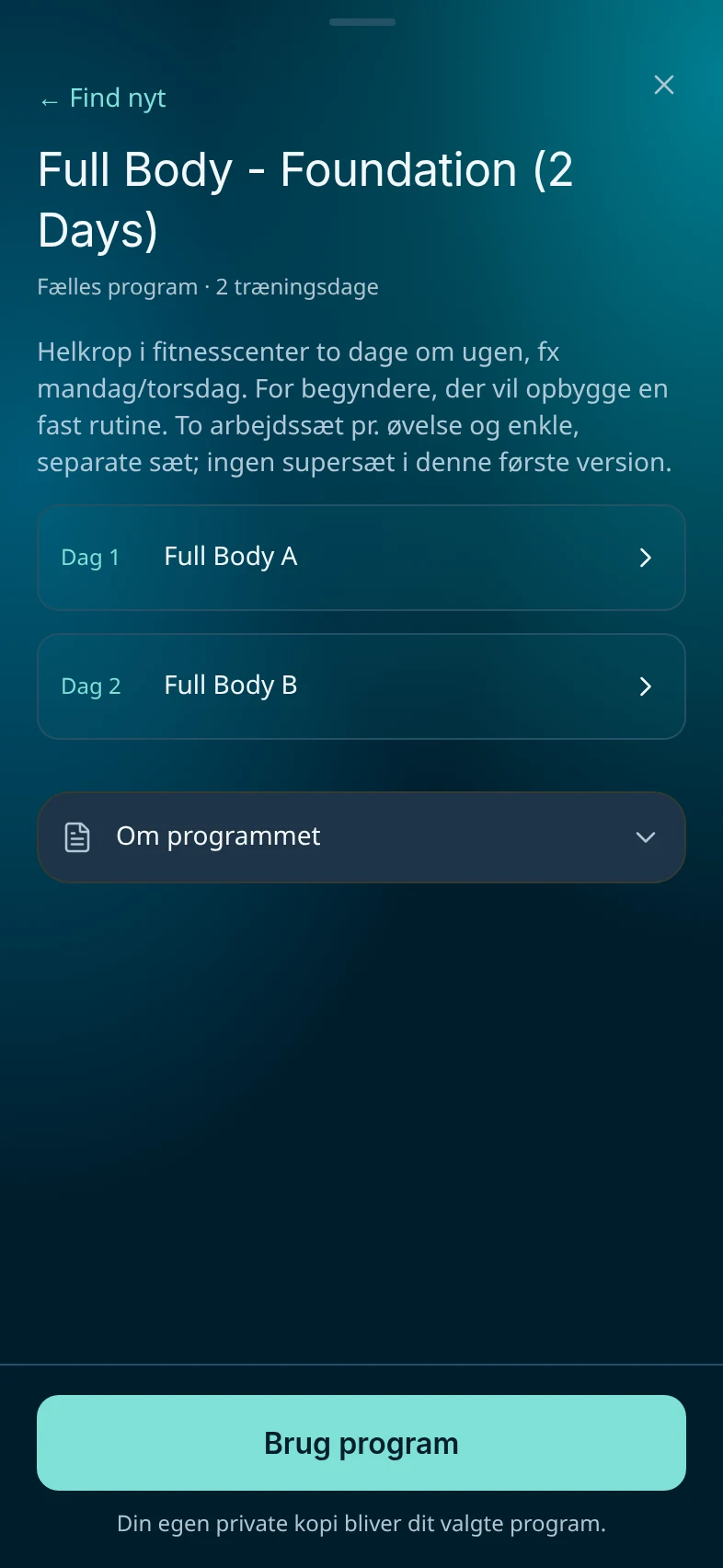Programdetalje
