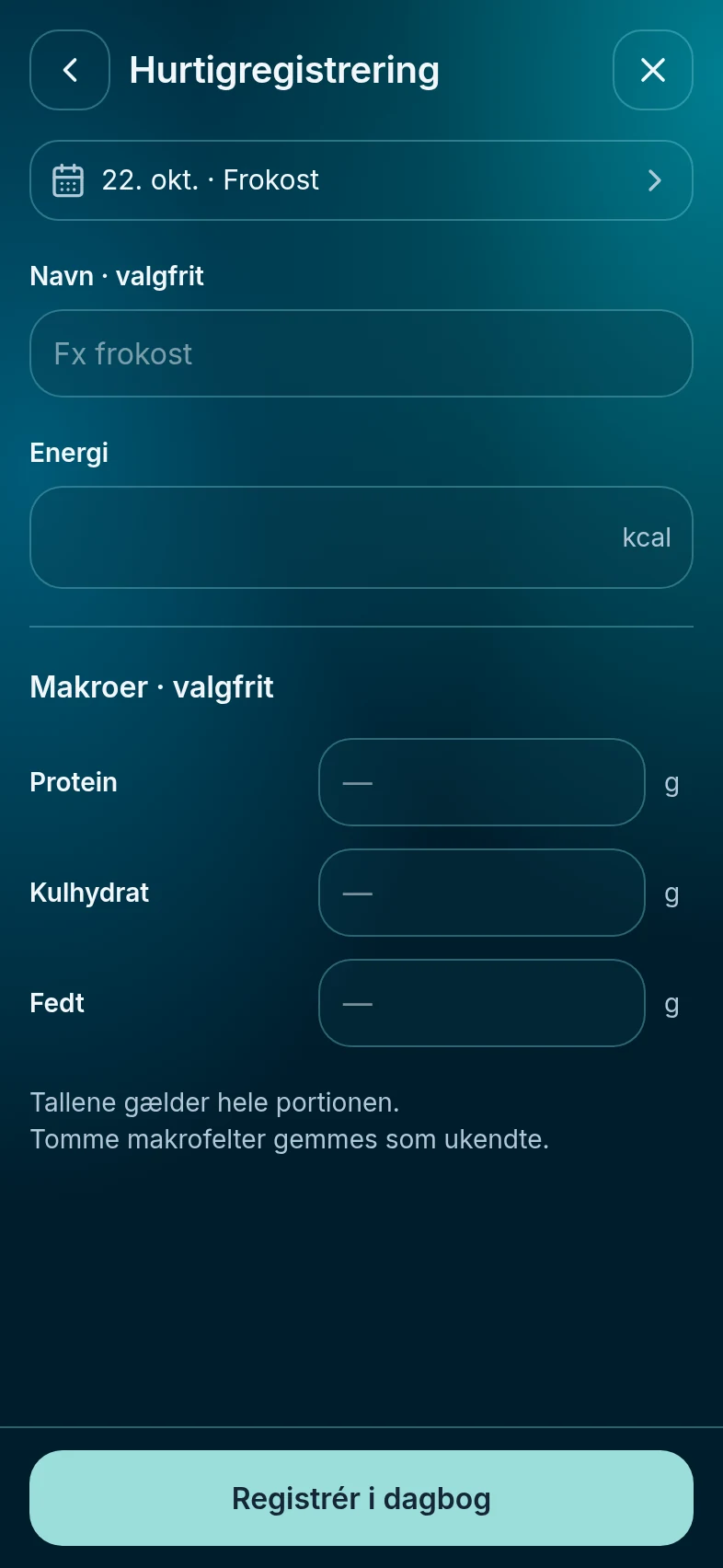 Hurtigregistrering