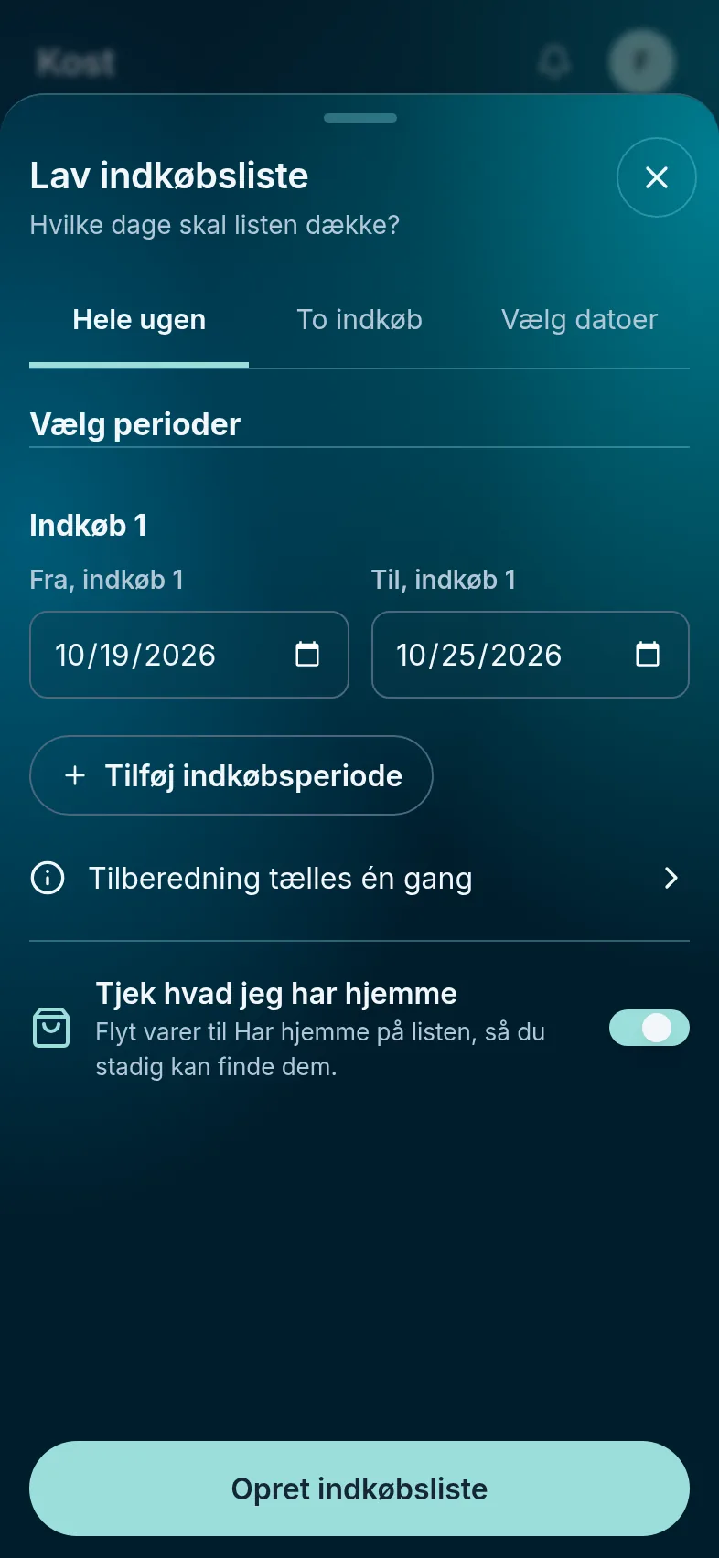 Vælg indkøbsperiode