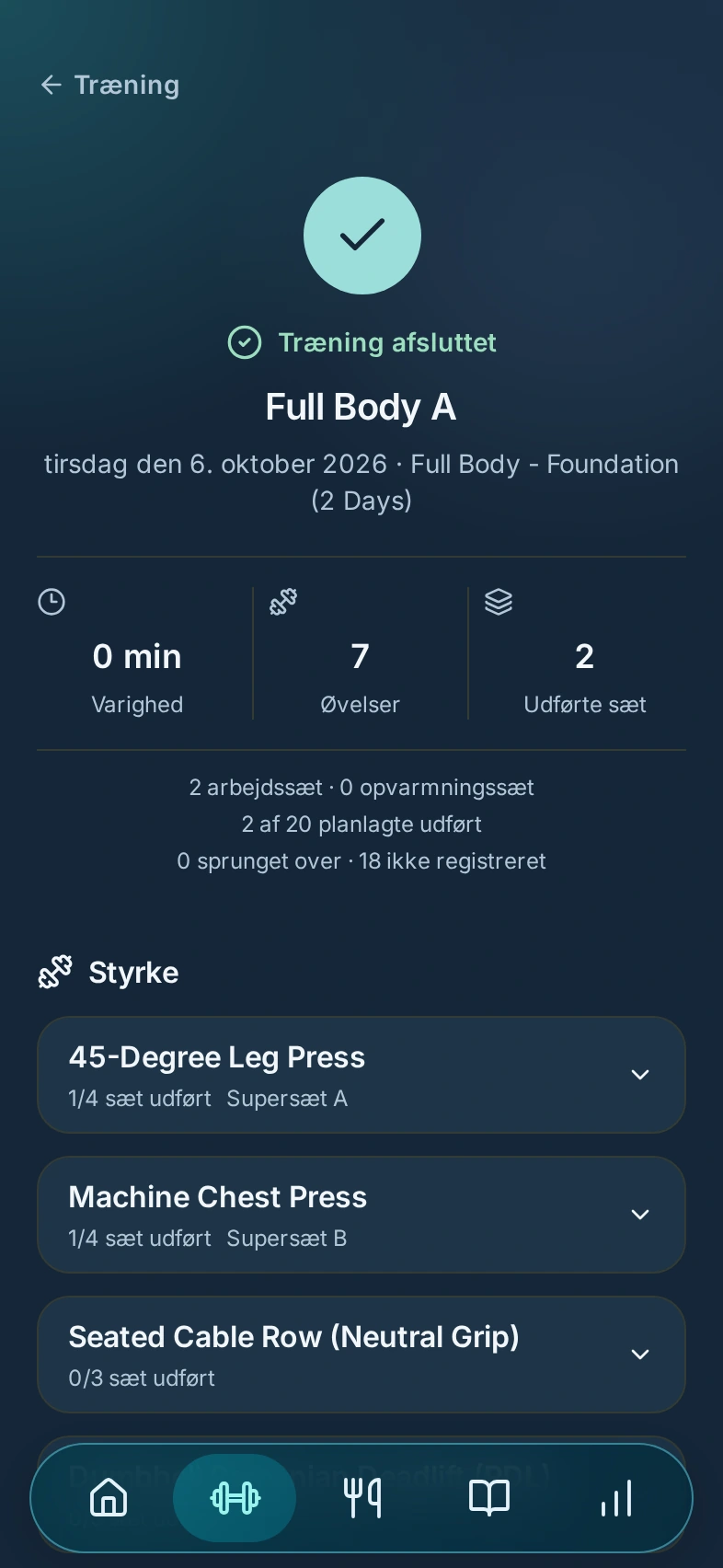 Træningsdetalje